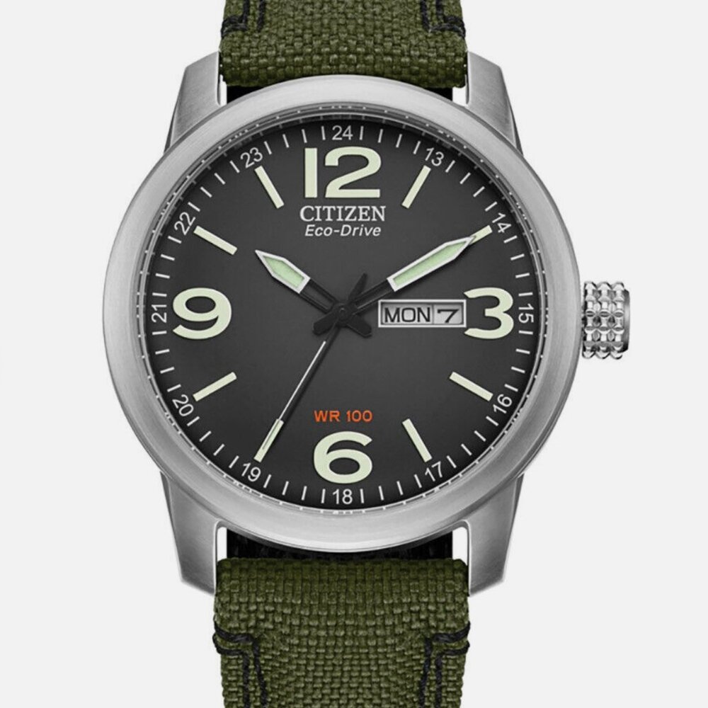 New Citizen Eco Drive 42mm Mens Green Watch